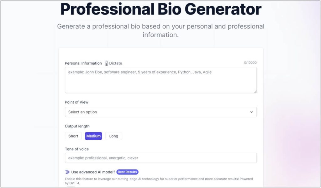 easy-peasy-bio-generator