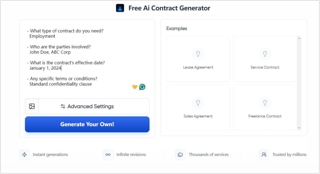 vondy-free-ai-contract-generator