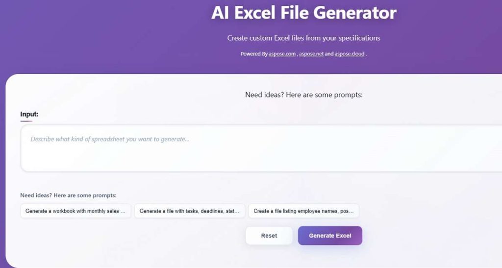 aspose-ai-excel-generator